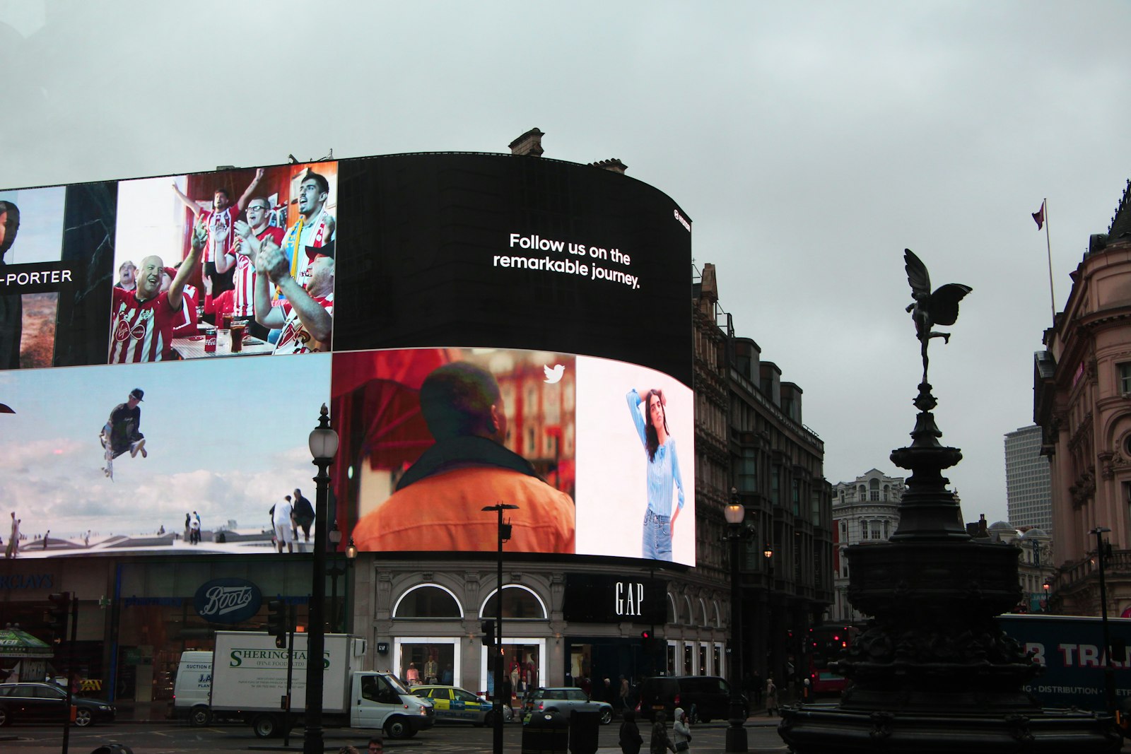 Digital out-of-home screens at Piccadilly Circus, London